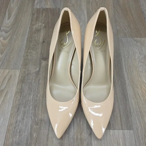 Sam Edelman Women's Size 9.5 Pointed Toe Nude Pumps Heels Patent‎ Leather Shoes - Picture 3 of 13